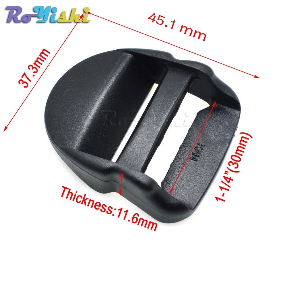 Hebilla deslizante de bloqueo de escalera de plástico, correas de mochila, color negro - imagen 5