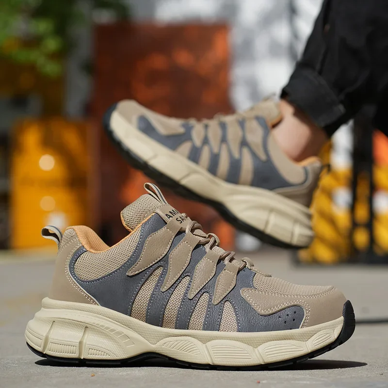 Zapatos de seguridad para el trabajo para hombre, zapatillas de trabajo antipinchazos, zapatos de trabajo indestructibles para hombre, botas de construcción, zapatos ligeros para hombre - imagen 3
