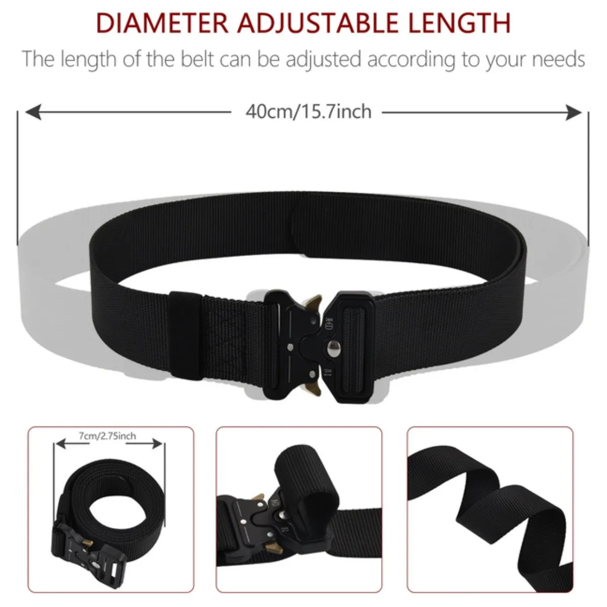 ABBREE, equipo militar, cinturones tácticos de combate para hombres, entrenamiento del Ejército de EE. UU., cinturón con hebilla de Metal de nailon, pretina de caza al aire libre - imagen 5