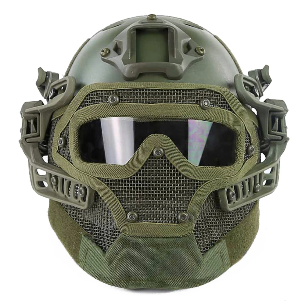 Casco táctico airsoft con máscara facial de malla de acero - imagen 3