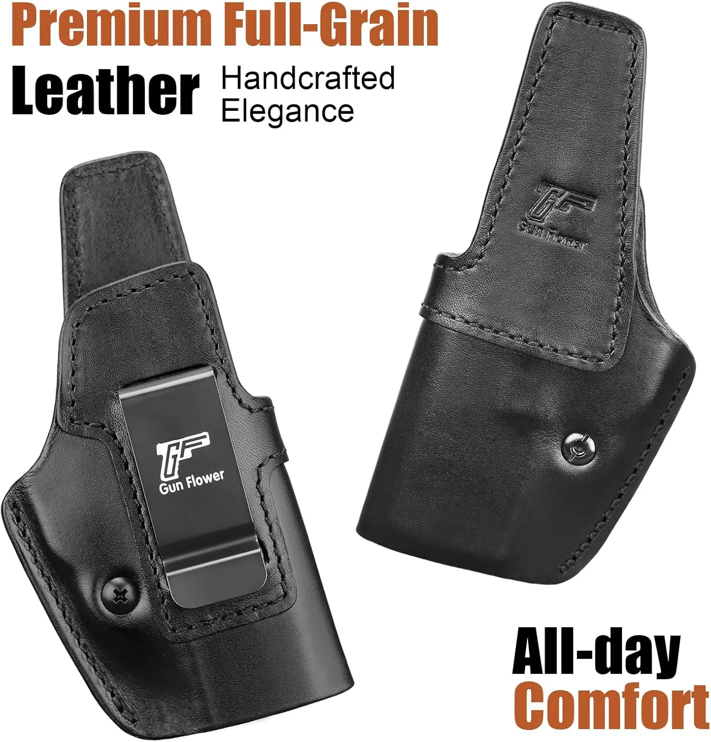 Para Springfield Hellcat Pro/Comp,Hellcat RDP,IWB Funda de cuero, transporte oculto, pretina interior, cinturón apto para 1,5 "-1,75", mano derecha