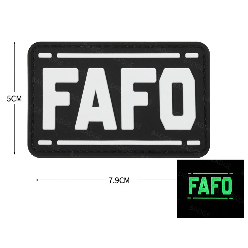 FAFO Parche táctico luminoso de PVC con gancho para chaleco - imagen 3