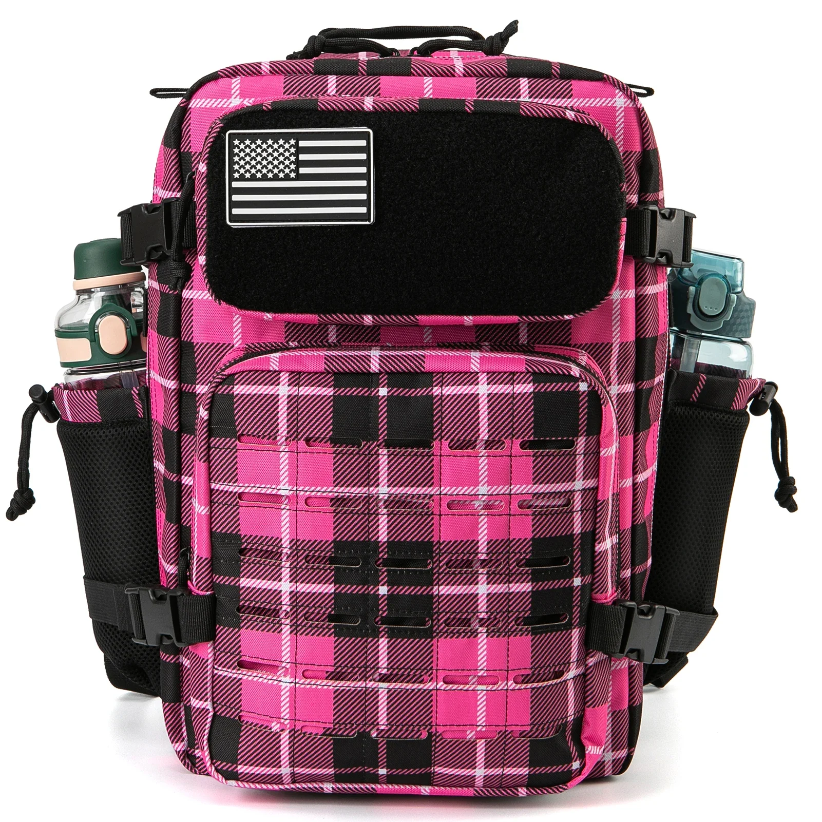 Mochila de 25L/45L para mujer/hombre para exteriores táctico, senderismo, mochila Molle con corte láser, mochila escolar, mochila de gimnasio con portavasos doble - imagen 2