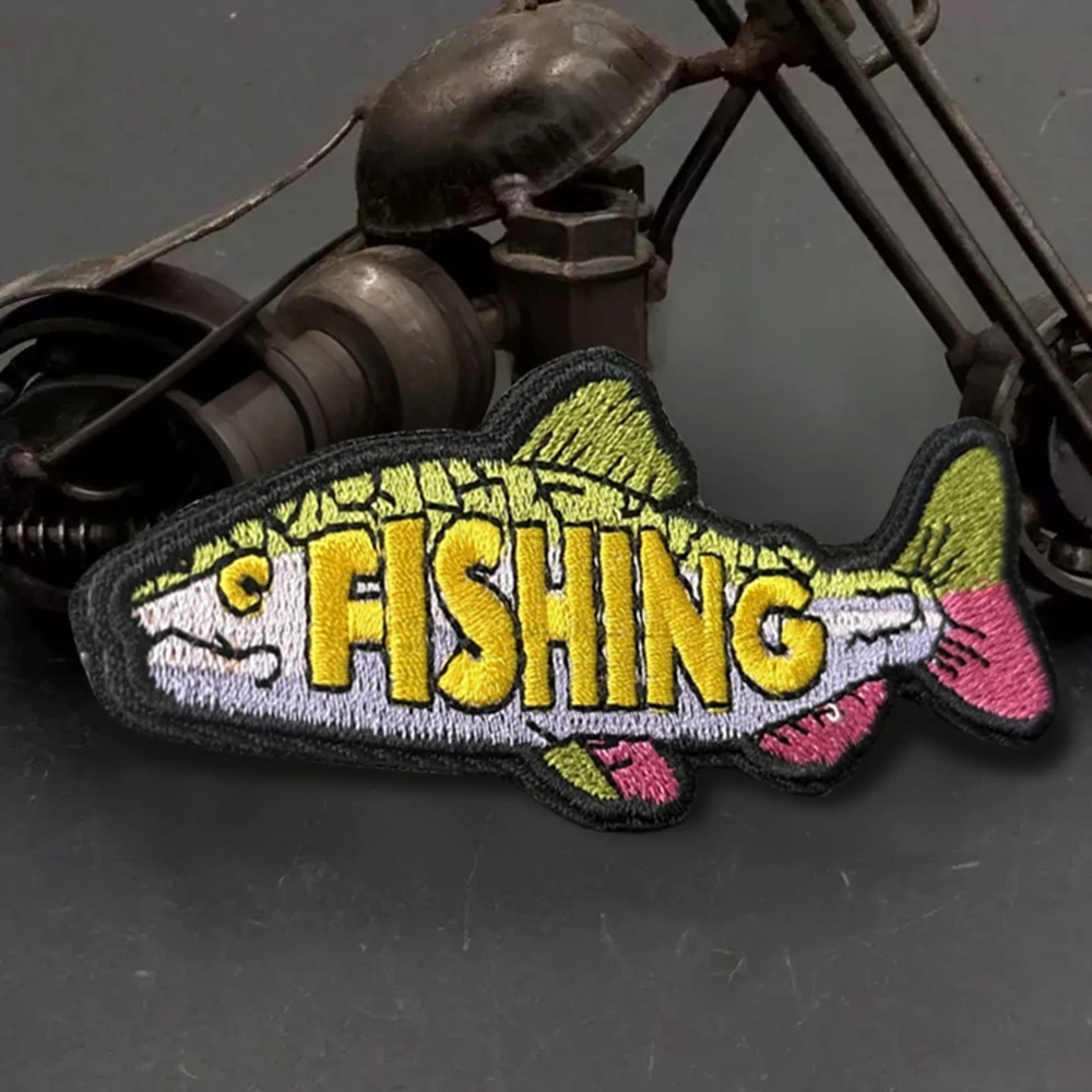 Parche táctico de pesca, parches bordados con gancho y bucle divertidos, insignia de moral militar, brazalete del ejército, pegatinas para mochila - imagen 2