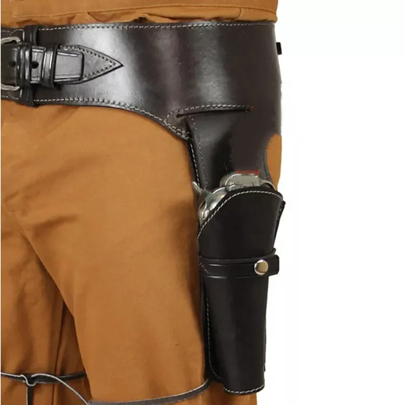 Accesorios de COSPLAY para actuaciones de escenario, cuero Artificial, ambos sidesRevolver cinturón, funda protectora para zurdos/diestros - imagen 5