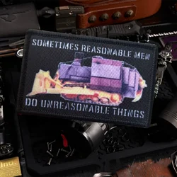 Parche táctico razonable Killdozer para hombres, emblema con gancho y bucle impreso divertido, insignia de moral militar, brazalete, pegatinas para mochila Chevron