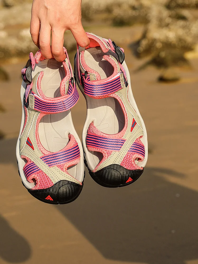 HUMTTO, zapatos para exteriores para hombre, zapatos acuáticos transpirables de verano, zapatillas de playa de secado rápido, sandalias de malla de goma para mujer - imagen 5