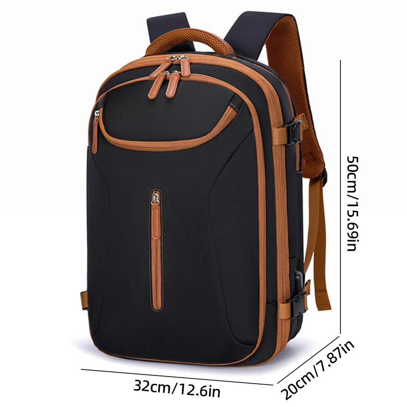 Mochila de gimnasio para Fitness, bolsa de viaje para ordenador portátil de gran capacidad con carga USB, mochila expandible con múltiples bolsillos para exteriores - imagen 2