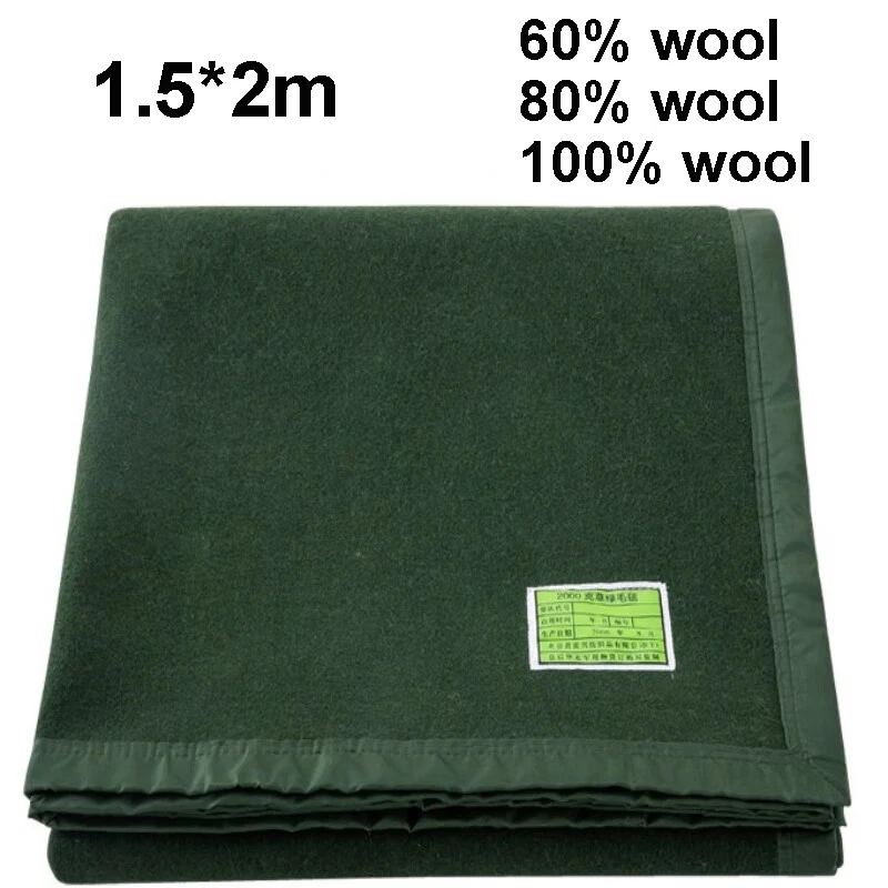 Mantas de lana para acampar al aire libre, 1,5x2m, 4,9 pies x 6,56 pies, edredón cálido, verde oscuro, invierno, adultos, niños, sofá de campamento, ropa de cama para dormitorio - imagen 4