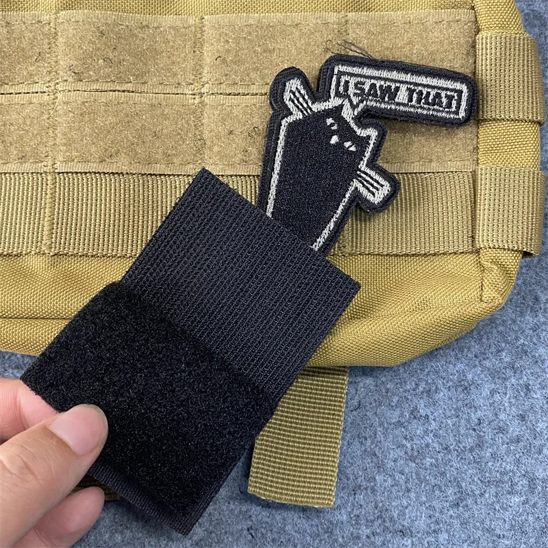 I Saw That Kitty parche bordado, insignia de moral táctica de dibujos animados para niña, apliques de gancho y bucle para ropa, parches de mochila - imagen 3