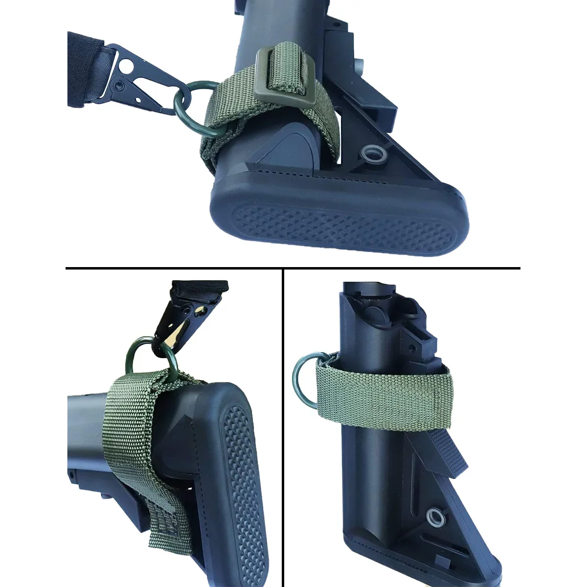 Adaptador táctico de bucle para pistola de culata, correa de hombro de nailon ajustable con anillo en D, accesorio de cinturón EDC para caza al aire libre - imagen 4