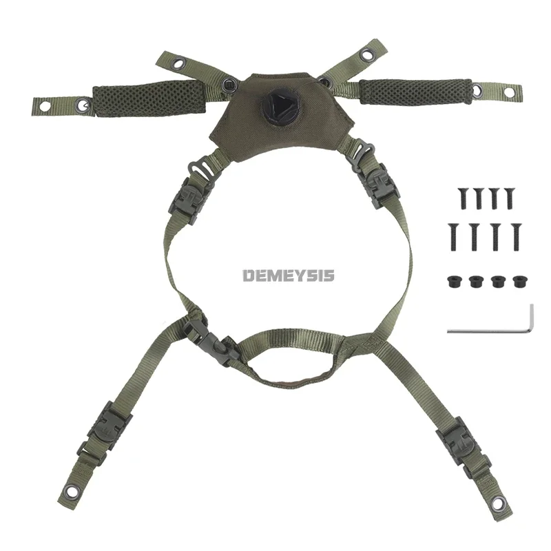 Correa táctica para casco, correa ajustable para la barbilla, sistema de suspensión interior, cordón colgante para casco de Paintball Airsoft para cascos Wendy - imagen 2