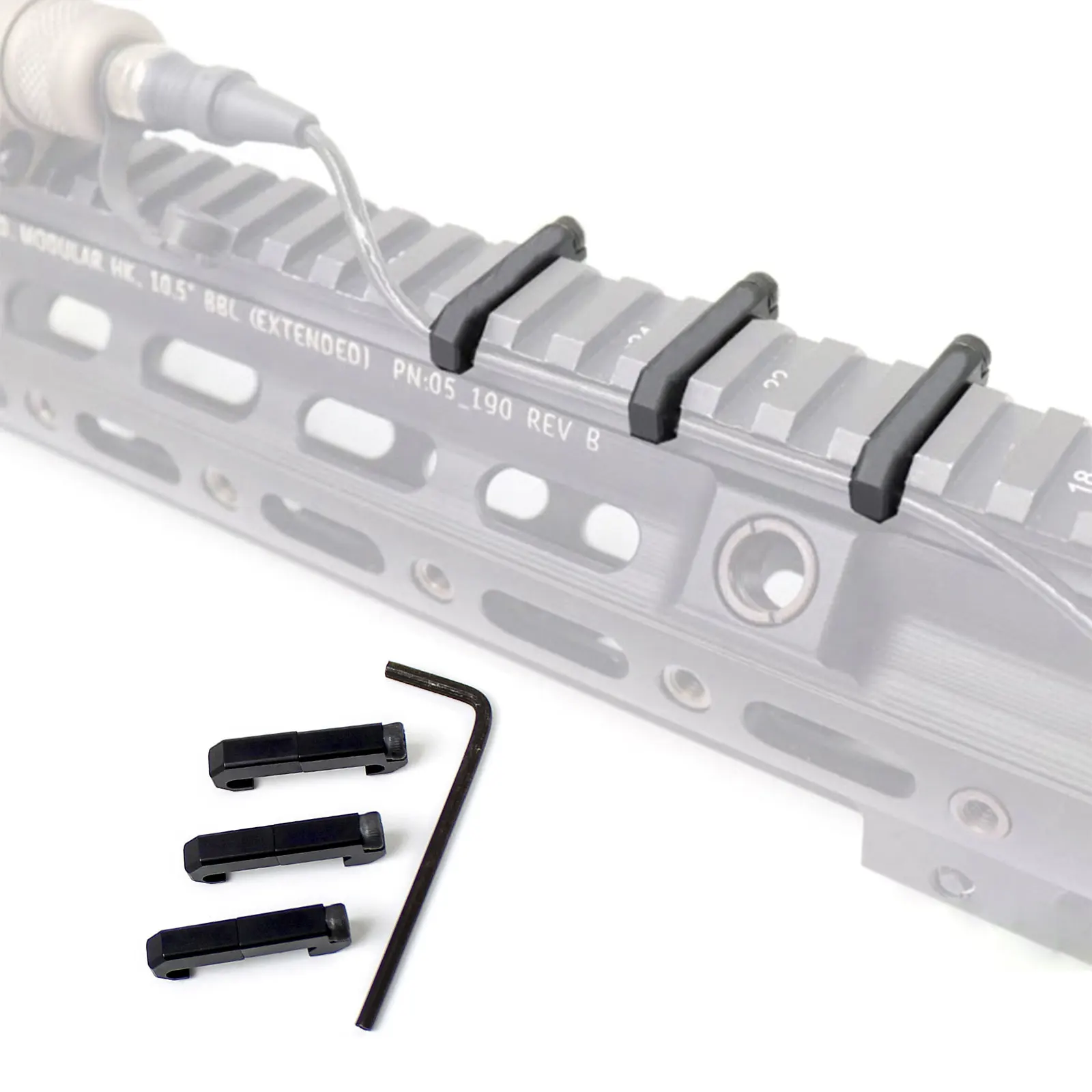 SOTAC-GEAR 3 uds MLOK interruptor Cable Clip sistema guía de alambre para M300 M600 PEQ gestión de cables de luz riel Picatinny Metal/nylon - imagen 2