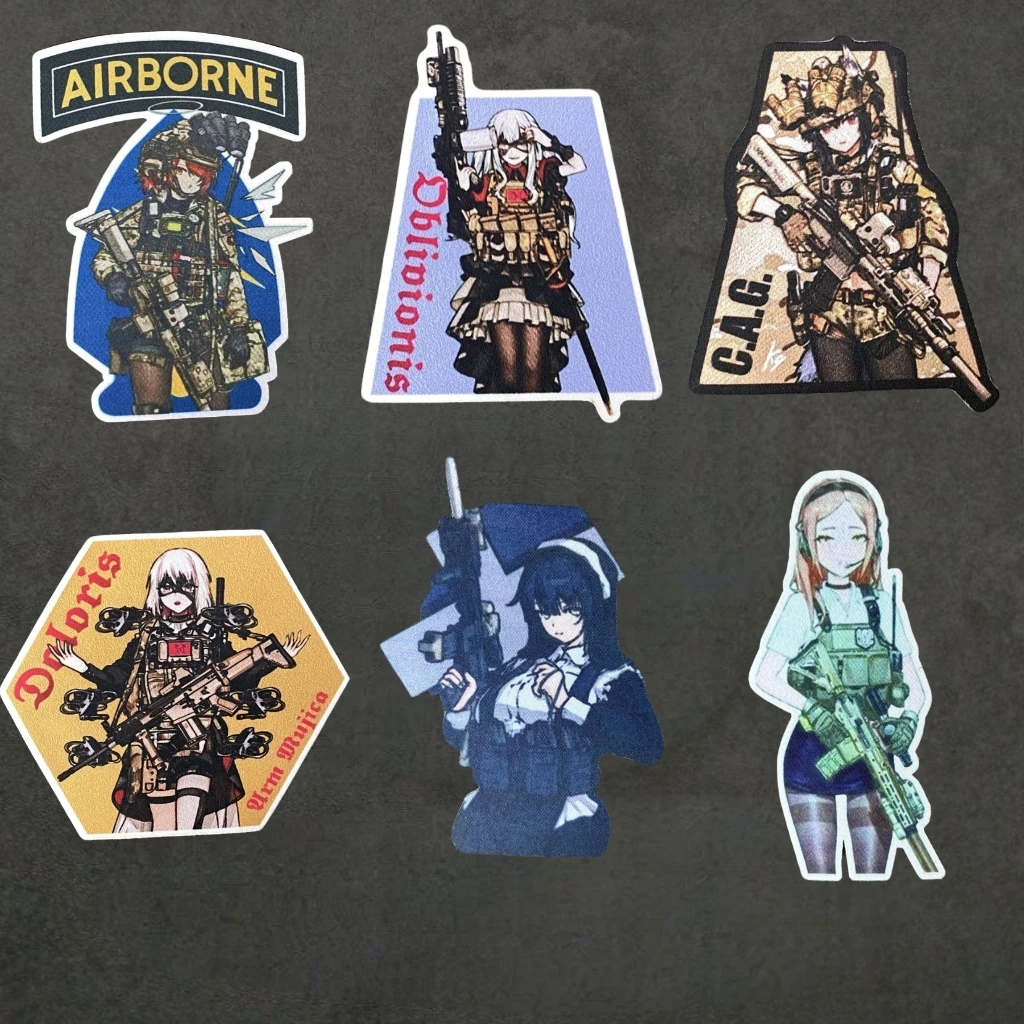 Parche de impresión táctica Arknights, brazalete de gancho y bucle de Chica de Anime, insignia decorativa de moral, parche adhesivo para mochila para ropa - imagen 2