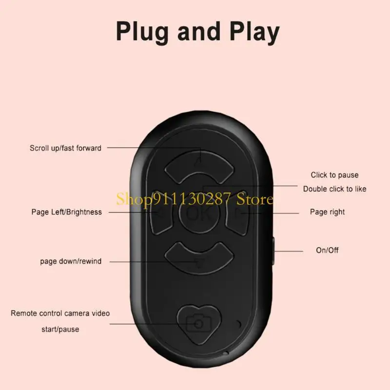 J1HC Selfie Control remoto obturador remoto controlador recargable botón Selfie para teléfono y teléfonos Android volteadores - imagen 5