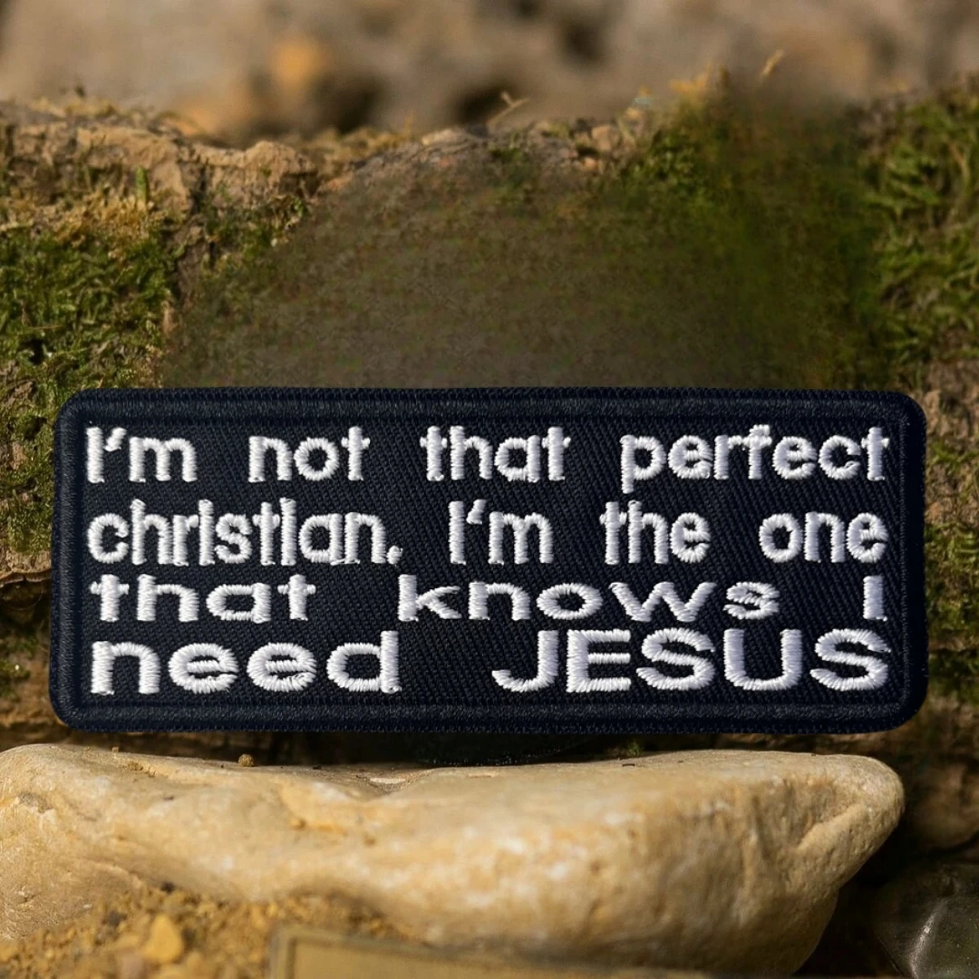 Parche de versículo de la Biblia, insignia de moral táctica, amor, Dios, fe, I Need JESUS, parches de gancho y bucle bordados, mochila, pegatina militar - imagen 4