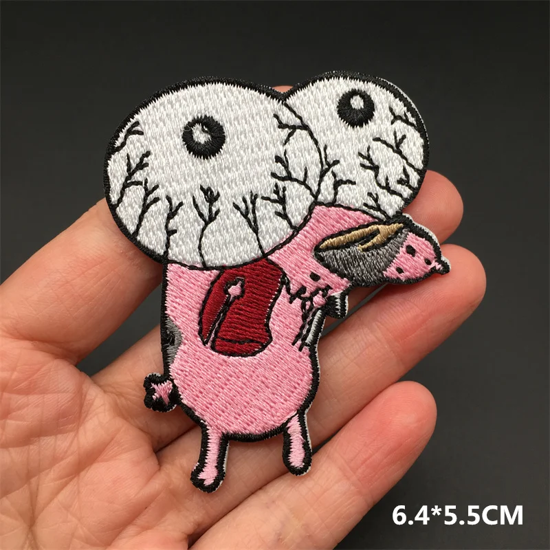 Pathces bordados para planchar en la ropa, parches termoadhesivos de dibujos animados de Anime, a rayas, apliques para ropa, accesorios de costura Diy - imagen 3