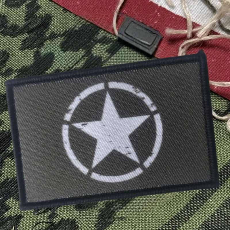 WW2 Star Printing Patch Tactical Vest Hook and Loop Hats Morale Badge Backpack Decorative Stickers Armband Patches for Clothing - imagen 2