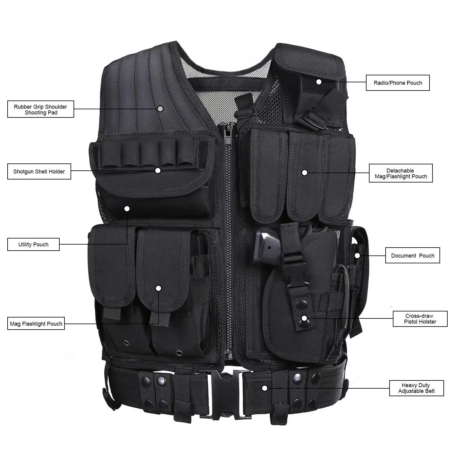 Chaleco táctico militar multibolsillo, chalecos de armadura corporal de combate en la jungla, caza de seguridad, juego CS al aire libre, chaqueta de entrenamiento Airsoft - imagen 4