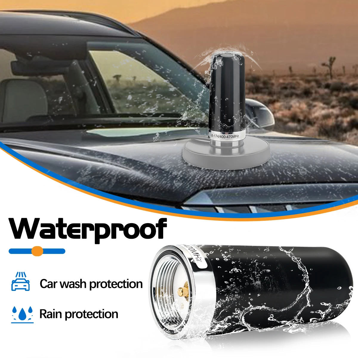 ABBREE-antena NMO de montaje de doble banda UHF VHF, resistente al agua para coche, camión, Radioaficionado, vehículo aficionado, accesorios de Radio móvil - imagen 5