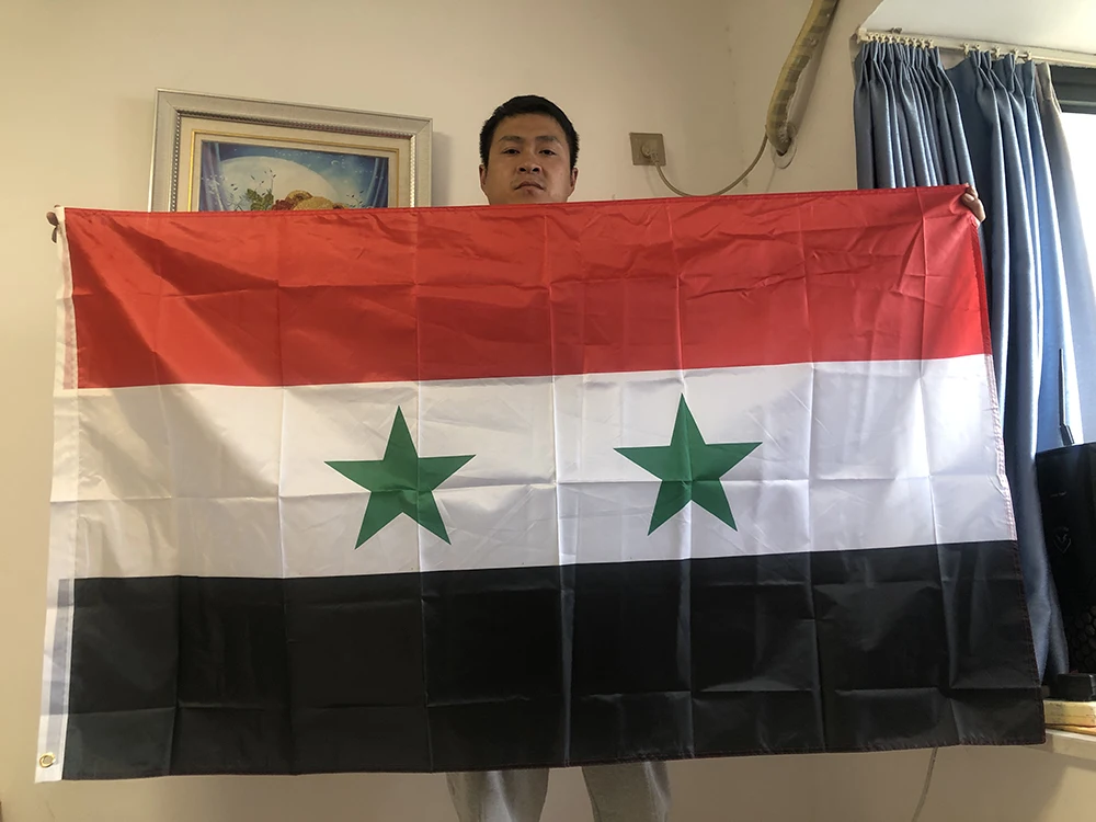 BANDERA DE SKY 90*150 cm bandera de Siria poliéster de alta calidad 2 lados impresos bandera nacional colgante bandera de Siria banderas de decoración del hogar