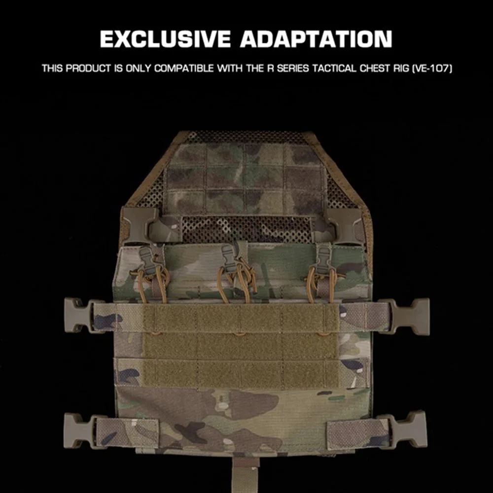 Chaleco táctico cubierta de placa protectora serie R externa, malla transpirable, solo para plataforma de pecho de placa VE-107 - imagen 5