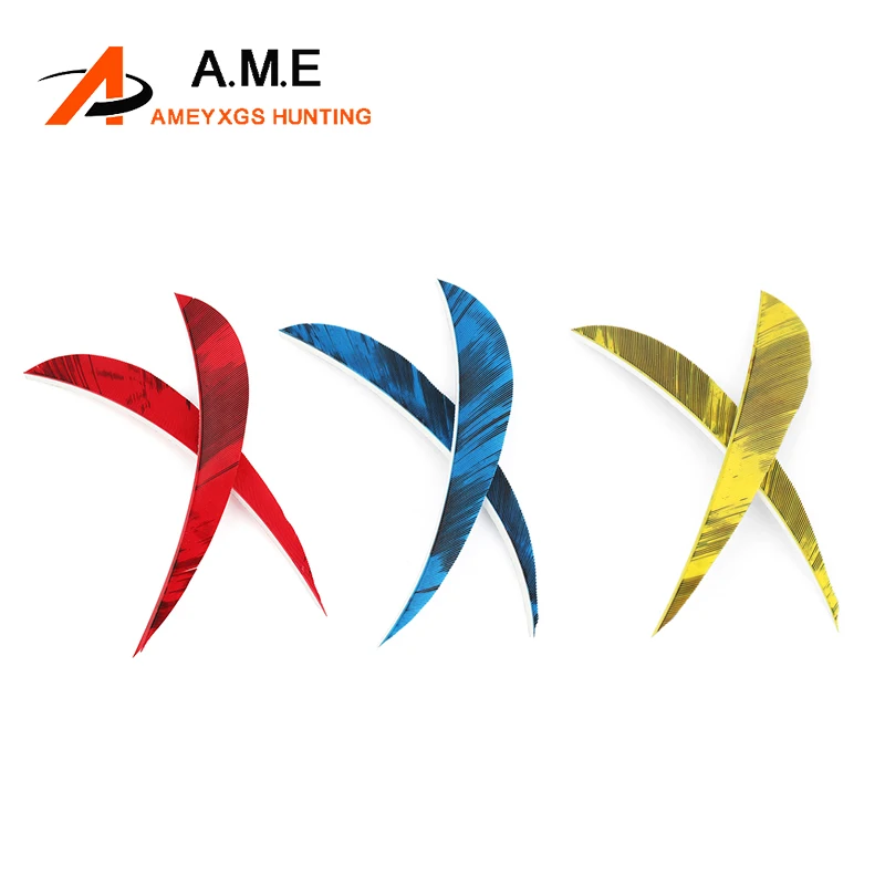 36 Uds pluma de flecha 5 pulgadas ala derecha pluma de pavo tiro con arco paletas naturales caza objetivo tiro flecha Fletching