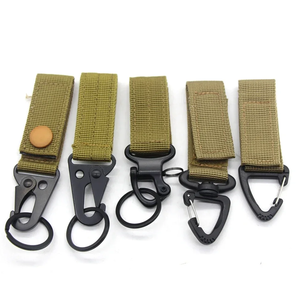 2 unids/set llavero táctico Molle llavero de engranaje cinturón de nailon Molle correas llavero cinturón Molle bolsas mochila Camping caza - imagen 5