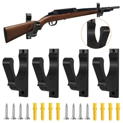 Soporte de pared para 4 rifles, ganchos para almacenamiento de escopetas, exhibidor de armas para espadas, arcos y accesorios de armas.