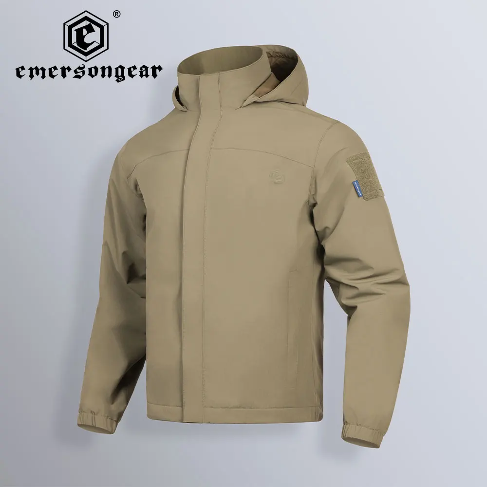 Emersongear-Chaqueta impermeable táctica, impermeable transpirable a prueba de viento, capucha de almacenamiento y parche moral para caza militar al aire libre