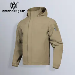 Emersongear-Chaqueta impermeable táctica, impermeable transpirable a prueba de viento, capucha de almacenamiento y parche moral para caza militar al aire libre