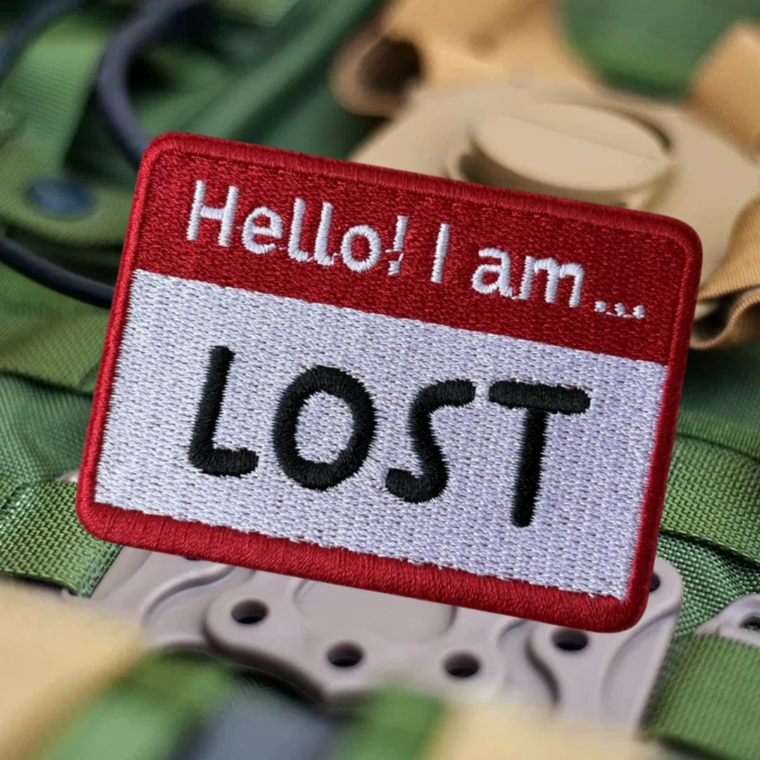 Parche táctico moral "¡Hola! Estoy... Perdido" Parche divertido Insignia de moral táctica Parches impresos con gancho y bucle para ropa - imagen 3