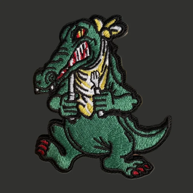 Parche de cocodrilo Ungry, insignia de moral militar táctica, gancho bordado y bucle, mochila, ropa, pegatina decorativa, brazalete - imagen 2