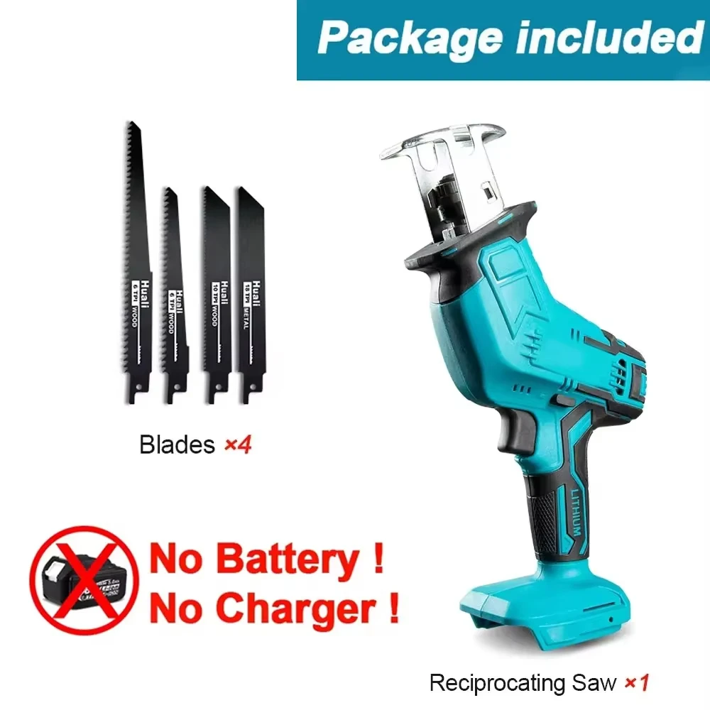 Sierra eléctrica alternativa inalámbrica, sierra de corte de Metal y madera, sierra de sable con batería de litio, herramienta eléctrica portátil para Makita - imagen 2