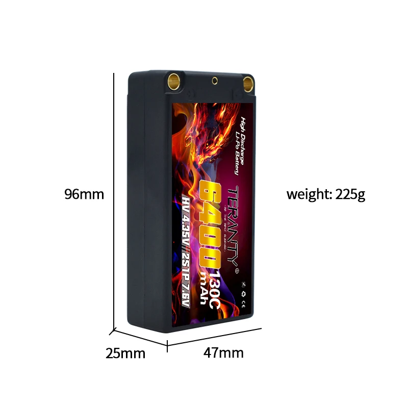 TERANTY MAX 260C Original 7,6 V 6400mAh HV Shorty Lipo 2S batería 130C con bala de 5mm para 1/10 RC coche carrera barco tanque piezas - imagen 5