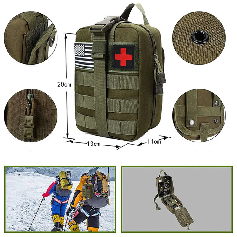 Botiquín de primeros auxilios de supervivencia, conjunto completo de supervivencia, equipo Molle para exteriores, kits de emergencia, bolsa para traumatismos, Camping, senderismo, bolsa de aventuras IFAK - imagen 3