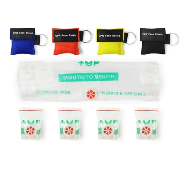 Herramientas de cuidado de la salud de rescate al aire libre, máscara de resucitador de chorro, llavero, protección facial de emergencia de primeros auxilios, máscara profesional CPR, 1/10 unidades - imagen 5