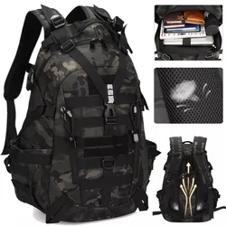 Mochila táctica gran capacidad panal 3D acolchada para senderismo