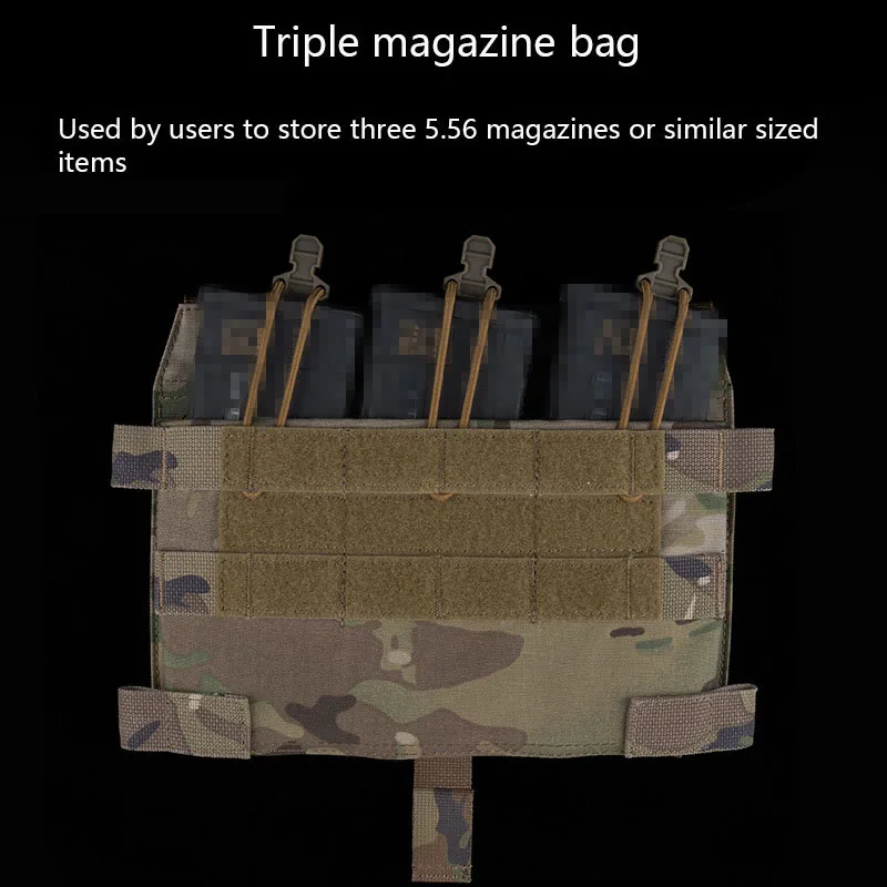 Bolsa de revistas Triple estilo R M4, sistema MOLLE, bolsa colgante externa, Asa de cuerda elástica - imagen 4