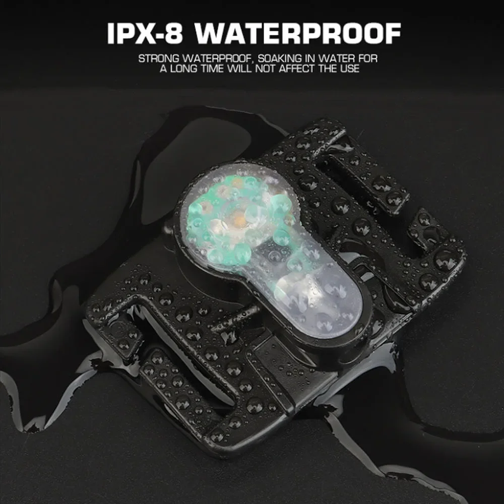 Luz de señal de correas MOLLE tácticas para chaleco de caza Airsoft, chaleco de supervivencia, luz estroboscópica para bicicleta al aire libre, impermeable, 20 piezas por juego - imagen 4