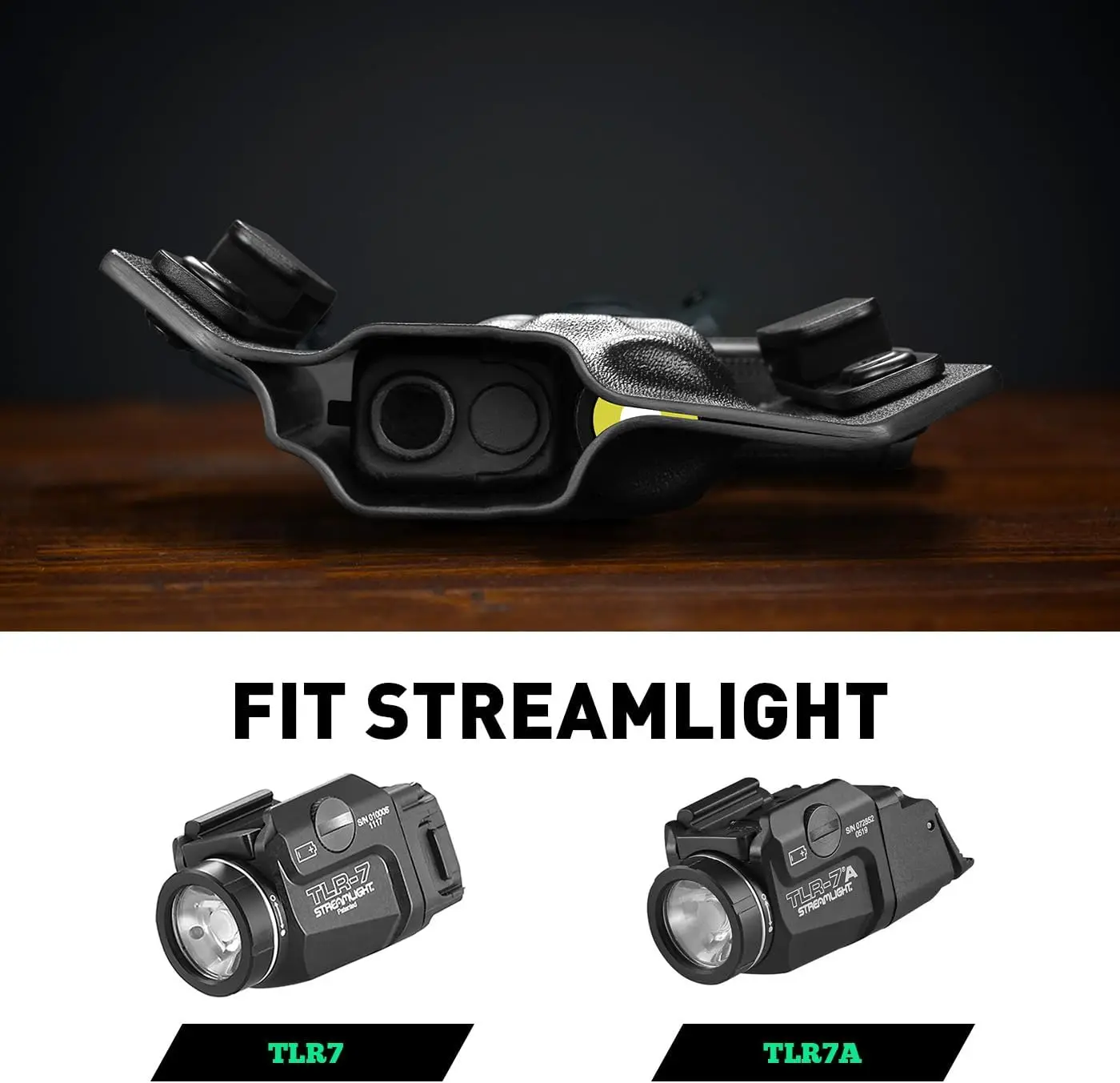 Para Glock 17,G19,G44,G45,GEN 1-5,G23,G32,Gen 3-4, con TLR-7/TLR-7A,OWB Kydex, solo una funda, transporte de cintura exterior, mano derecha - imagen 3