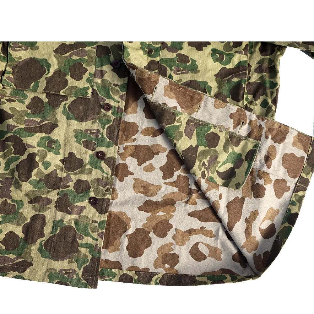 Uniforme de soldado estadounidense de la Segunda Guerra Mundial, abrigo de camuflaje de doble cara para caza de patos, uniforme de soldado Vintage HBT, chaqueta de camuflaje Vintage - imagen 5