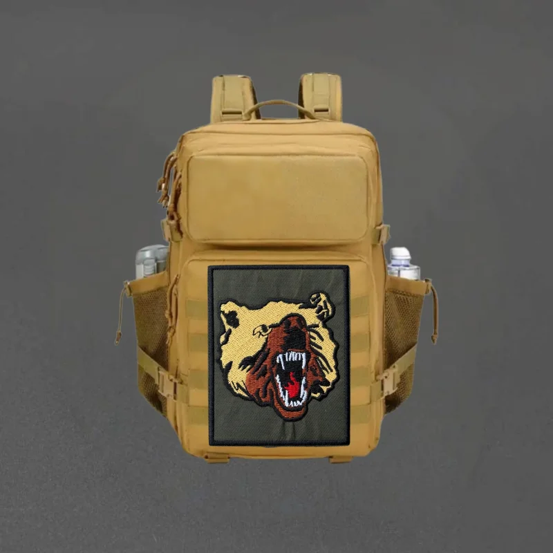 Parche bordado de oso Horrible Chevron, insignia de moral táctica con gancho y bucle, pegatinas decorativas para mochila, parches para brazalete para ropa