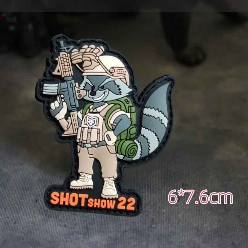 Shots Shooting PVC parches militares gancho y bucle visión nocturna casco de calavera insignia de moralidad táctica noche lobo mochila brazalete - imagen 3