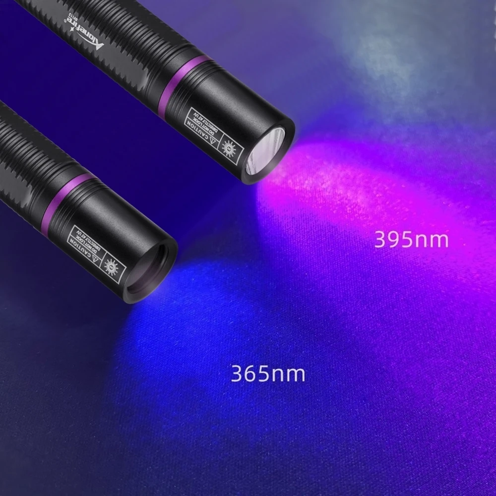 Linterna de luz UV de 395nm/365nm, linterna LCD con carga USB, marcador de manchas de orina CatDog tinea, lámpara fluorescente de escorpión con fugas Mineral - imagen 4