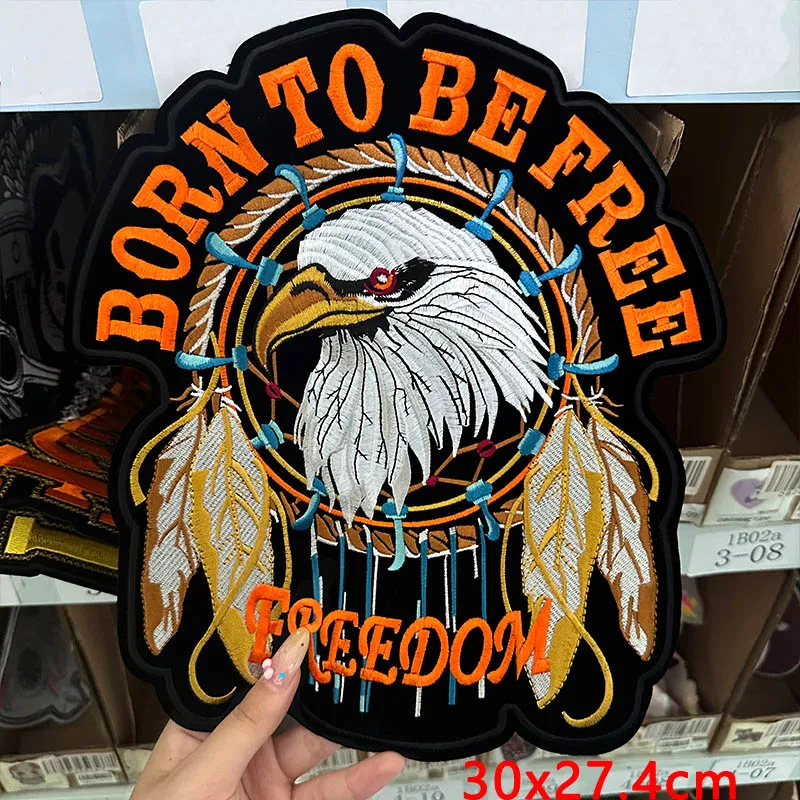 Punk Biker Patch Ijzer Op Patches Op Jas/Kleding Grote Motorcycle Club Geborduurde Patches Voor Kleding Naaien/Smeltbare Badges - imagen 3