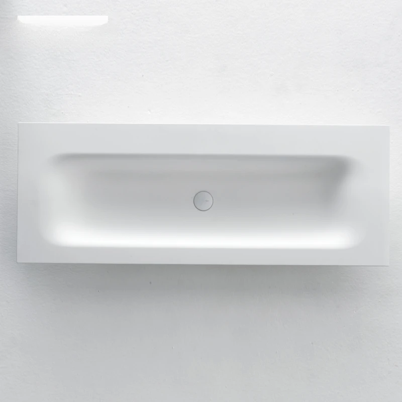 Grifo doble de piedra artificial personalizado, 1m, 1, 2, 3, 4, 5, borde fino integrado, lavabo individual grande - imagen 3