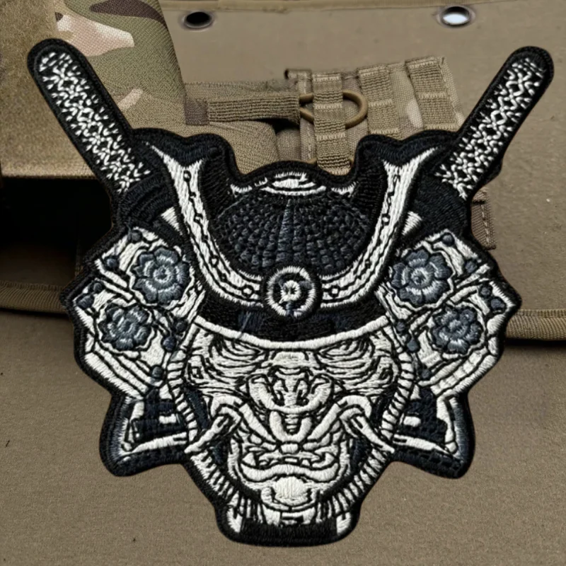 Parche bordado de esqueleto de guerrero, chaleco táctico, insignia de moral con gancho y bucle, pegatinas decorativas para mochila, parches para brazalete para ropa - imagen 2