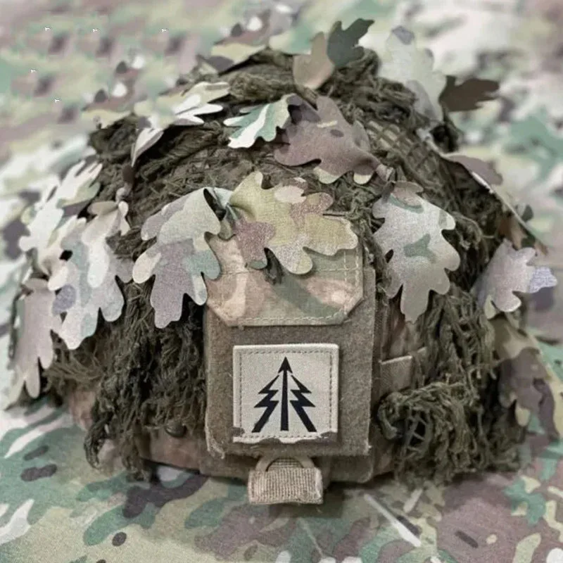 Cubierta de casco de traje Geely de camuflaje, tira de camuflaje, equipo táctico para exteriores, bricolaje, personalizable, 15 piezas - imagen 2