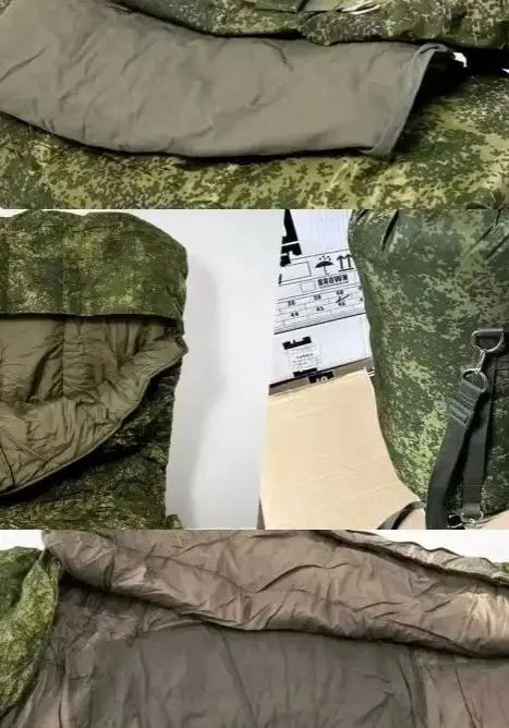Nuevo saco de dormir táctico resistente al frío para exteriores, camuflaje digital verde, relleno de algodón y nailon